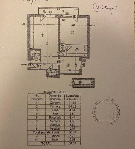 Apartament 2 Camere cu terasa Calea Victoriei 