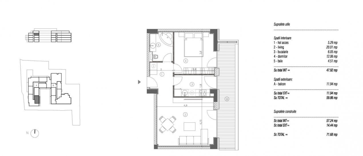 Apartament 2 camere Muncii 2025 etaj 3/4 DIRECT DEZVOLTATOR