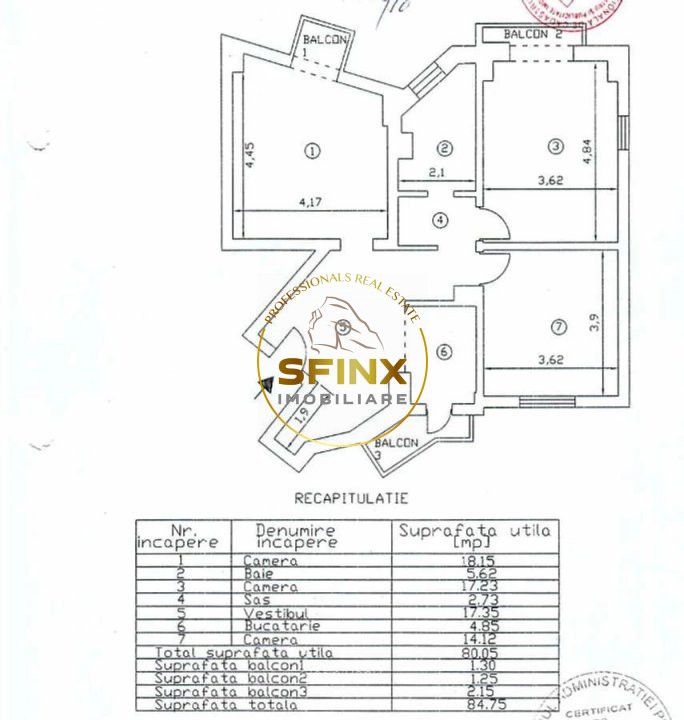 Apartament cu 3 camere Decebal 85 mp, 150 mp terasa cu acces direct si unic