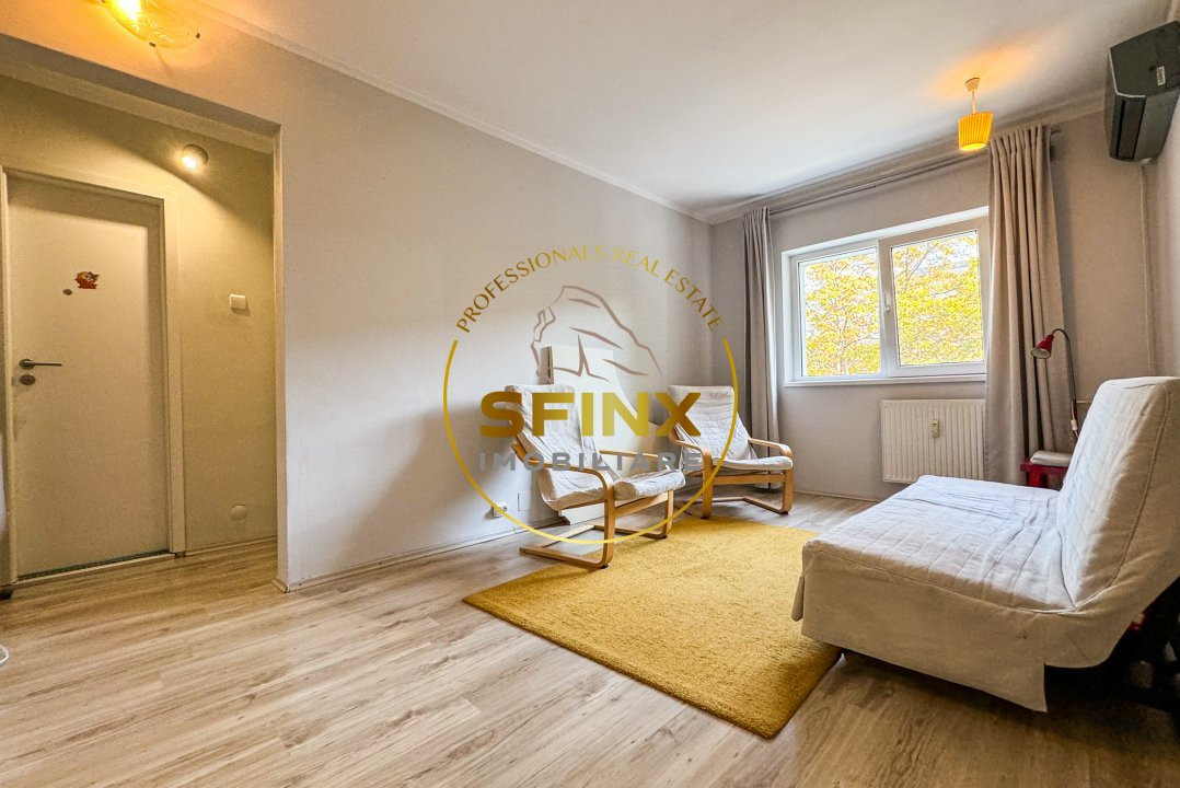 Baneasa Herastrau trei camere renovat etaj 1 bloc 1982 comision 0%