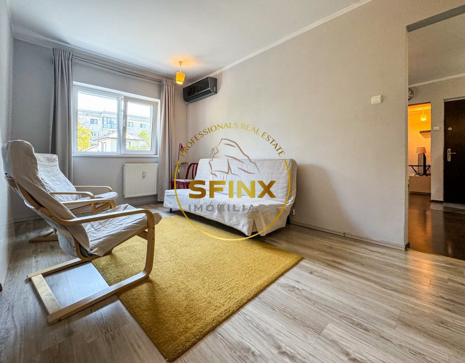 Baneasa Herastrau trei camere renovat etaj 1 bloc 1982 comision 0%