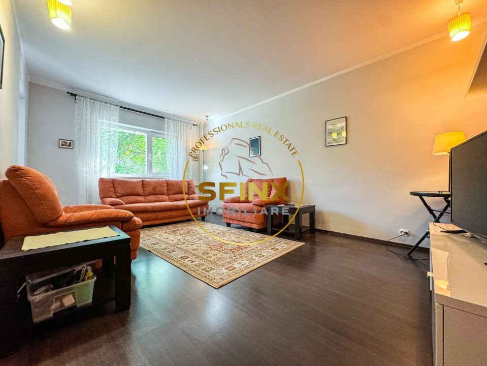 Baneasa Herastrau trei camere renovat etaj 1 bloc 1982 comision 0%