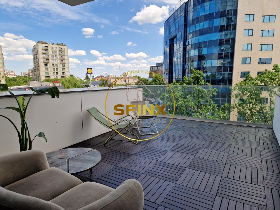2 camere lux One Tower Herastrau parcare terasa 24 mp