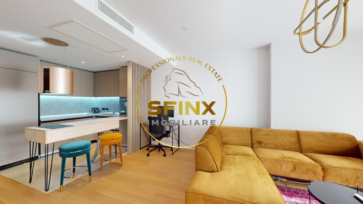 2 camere lux One Tower Herastrau terasa 24 mp