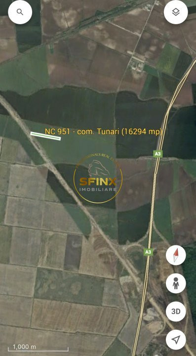Teren intravilan arabil 16294 mp Tunari A0