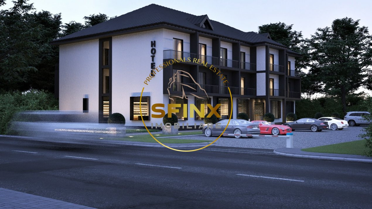 Cladire la rosu 1530 mp - 30 camere, teren 2000 mp Balotesti, azil/clinica/hotel