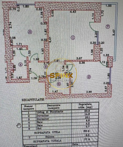 Apartament 3 camere de inchiriat 70 mp Cortina North