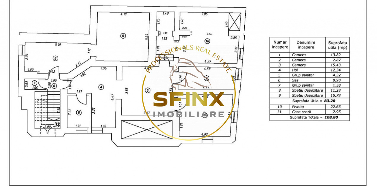 Spatiu birou Armeneasca demisol inalt 6 camere plus curte renovat 2025