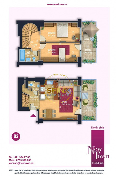 Vanzare 3 camere duplex New Town Residence Dristor centrala parcare metrou