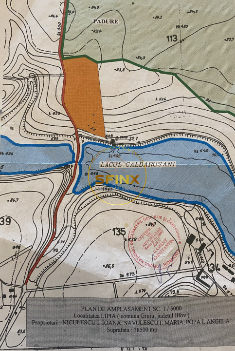 Teren Caldarusani lac/padure 38500 mp, 350 ml deschidere DJ, ape termale
