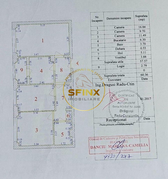 Apartament 3 camere 60 mp decomandat etaj 1 Pantelimon 
