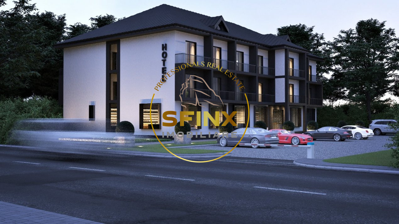 Cladire la rosu 1530 mp - 30 camere, teren 2000 mp Balotesti, azil/clinica/hotel