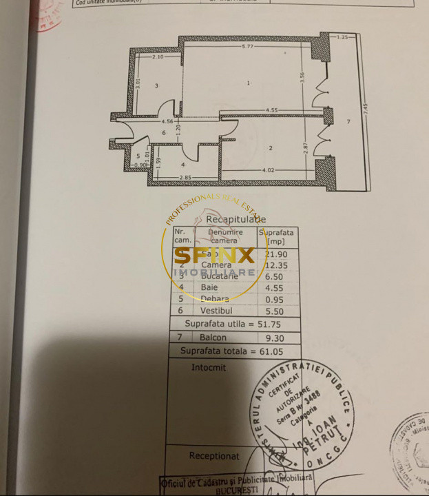 Comision 0%! 2 camere Hercesa centrala  boxa parcare metrou Costin Georgian