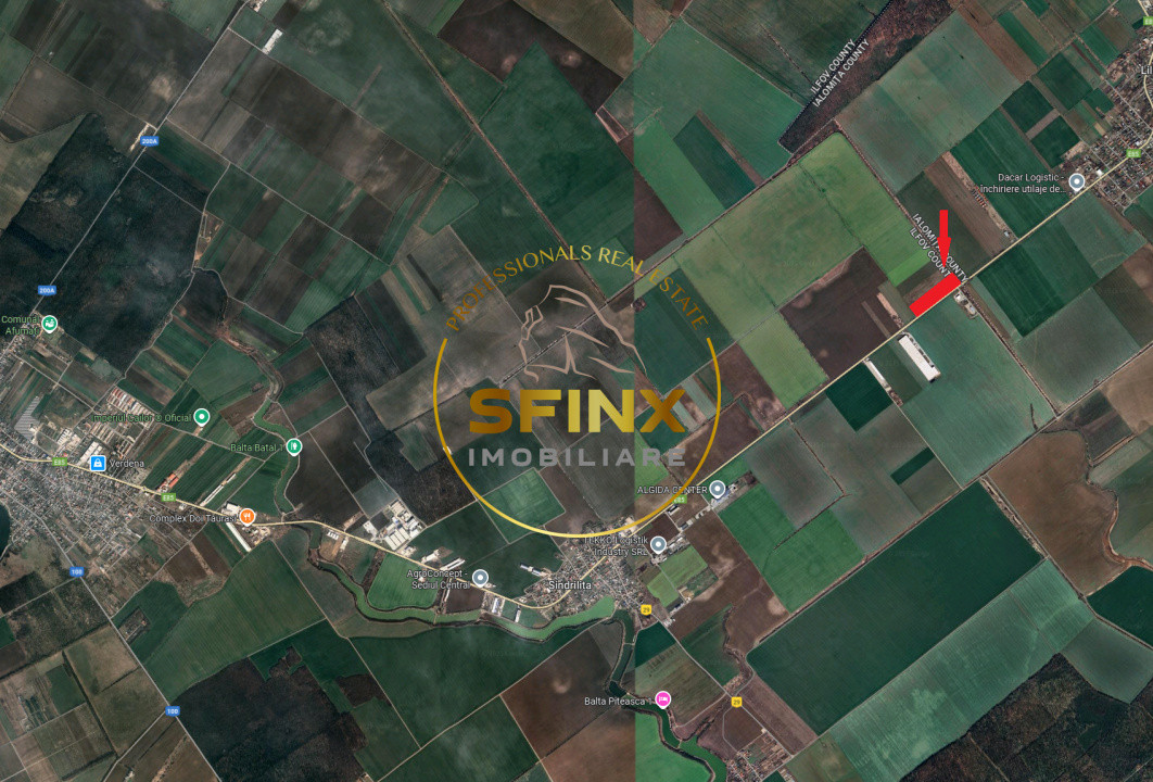 Comuna Afumati 89.600mp teren cu deschidere de 430m la DN2