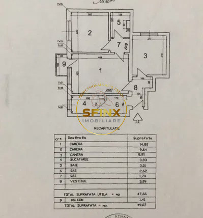 De vanzare 3 camere Tei-Parc Plumbuita