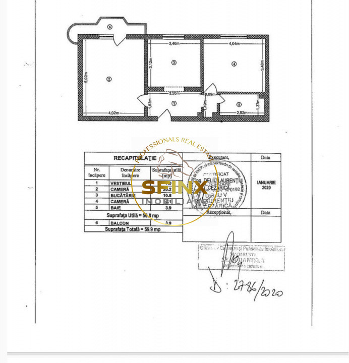 2 camere decomandat 60 mp Sebastian, renovat, parcare ADP 