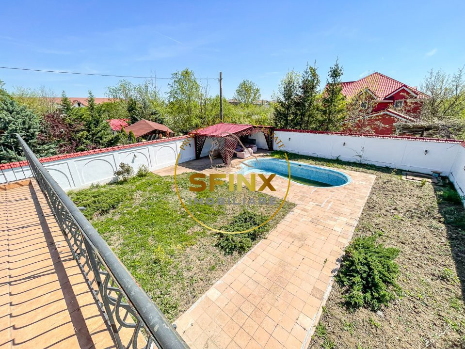 Vila cu piscina 420 mp construiti, teren 828 mp Domnesti, comision 0