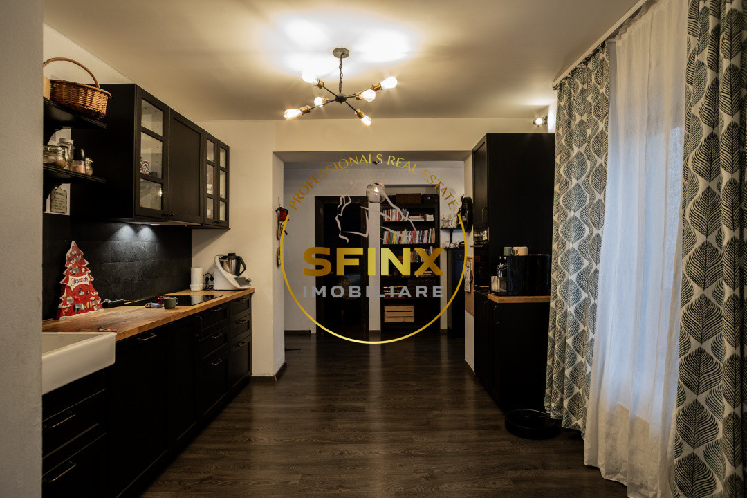 6 camere, 200 mp, P+1+M, curte proprie, centrala termica, pivnita