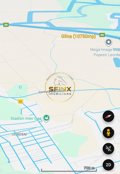 Teren intravilan Glina, Ilfov – 10750 mp, langa depozitele Megaimage, A0