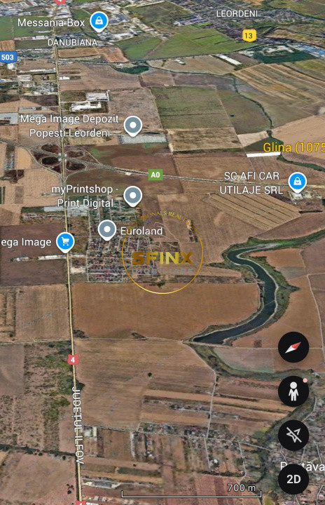 Teren intravilan Glina, Ilfov – 10750 mp, langa depozitele Megaimage, A0