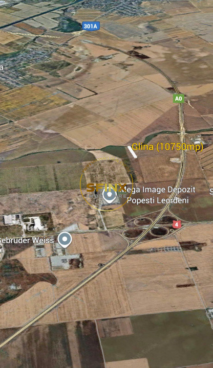 Teren intravilan Glina, Ilfov – 10750 mp, langa depozitele Megaimage, A0
