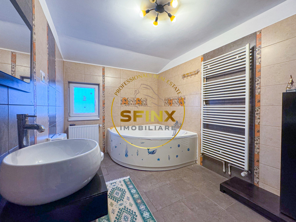 5 camere, 4 locuri parcare in garaj-vila cocheta Balotesti 