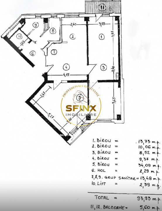Spațiu birouri Națiunile Unite 100 mp renovat mobilat