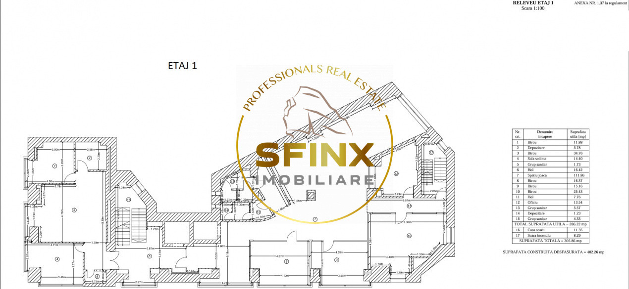 Cladire S-P-5E+TERASA-UNIRII-2305,69 mp -2 minute de metrou D. Cantemir