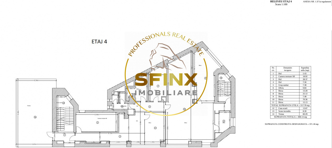 Cladire S-P-5E+TERASA-UNIRII-2305,69 mp -2 minute de metrou D. Cantemir