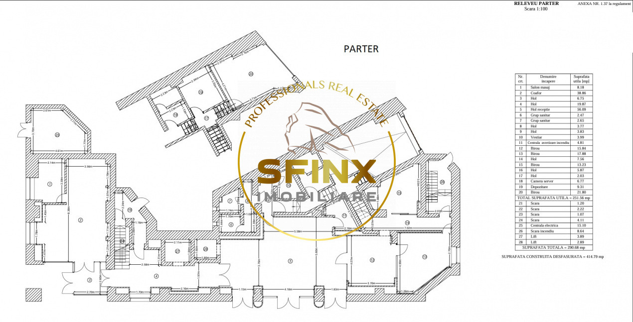 INCHIRIATA-Cladire S-P-5E+TERASA-UNIRII-2305mp-2 minute metrou UNIRII