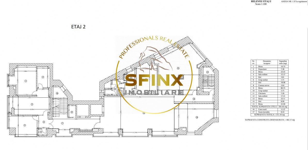 INCHIRIATA-Cladire S-P-5E+TERASA-UNIRII-2305mp-2 minute metrou UNIRII