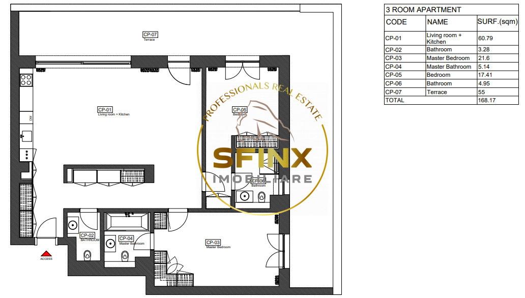 3 camere | luxury | One Rahmaninov | parcare subterana | 113mp utili