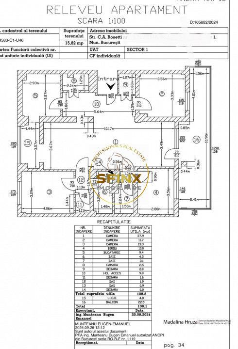 APARTAMENT DE 4 CAMERE DE INCHIRIAT- C.A.ROSETTI