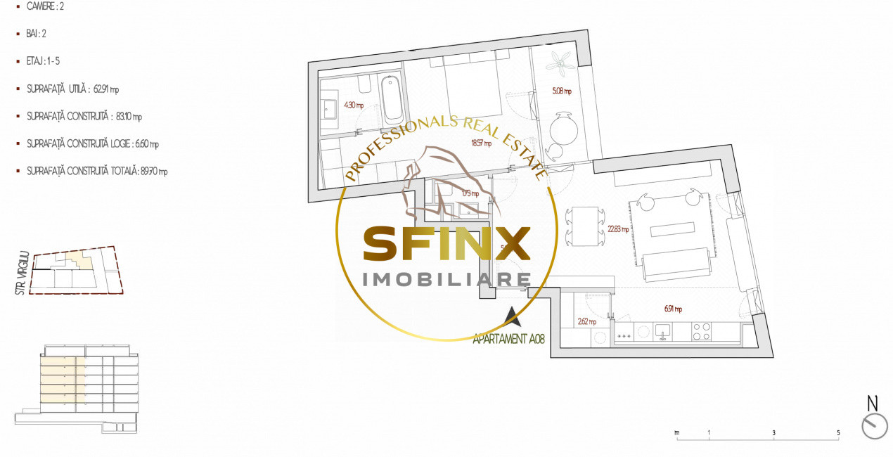 Apartament 2 camere de vanzare | Stirbei Voda, Bucuresti | Bloc Boutique Premium