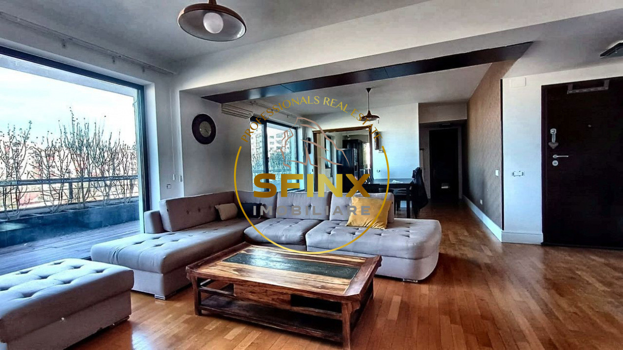 Domenii, penthouse inchiriere 4 camere, 128mp utili, terasa 80mp