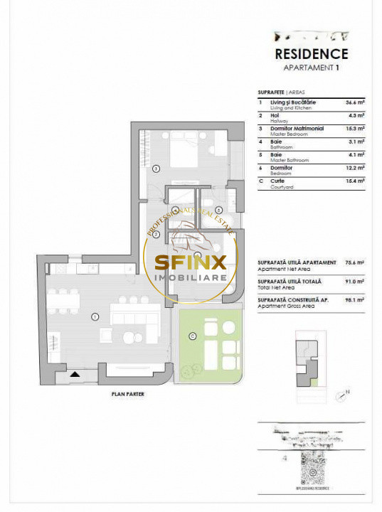 Domenii, inchiriere apartament 3 camere parter, bloc boutique, prima inchiriere