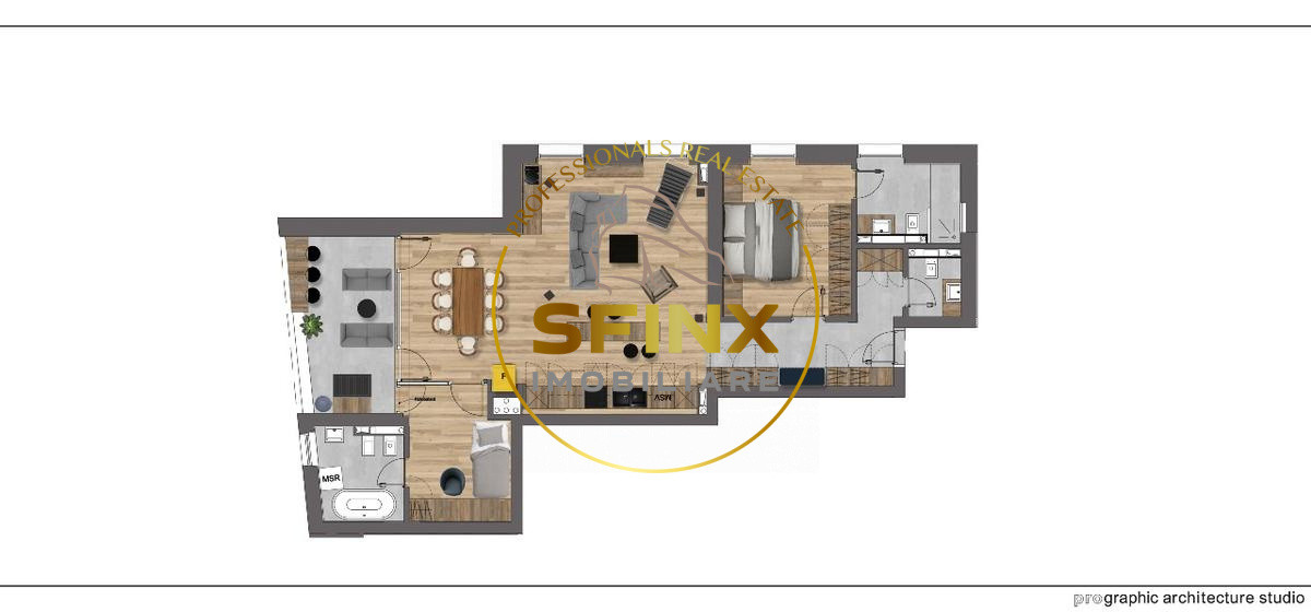 Dacia, Ioanid Park, 3 room apartment for rent, 3 baths, terrace, parking place