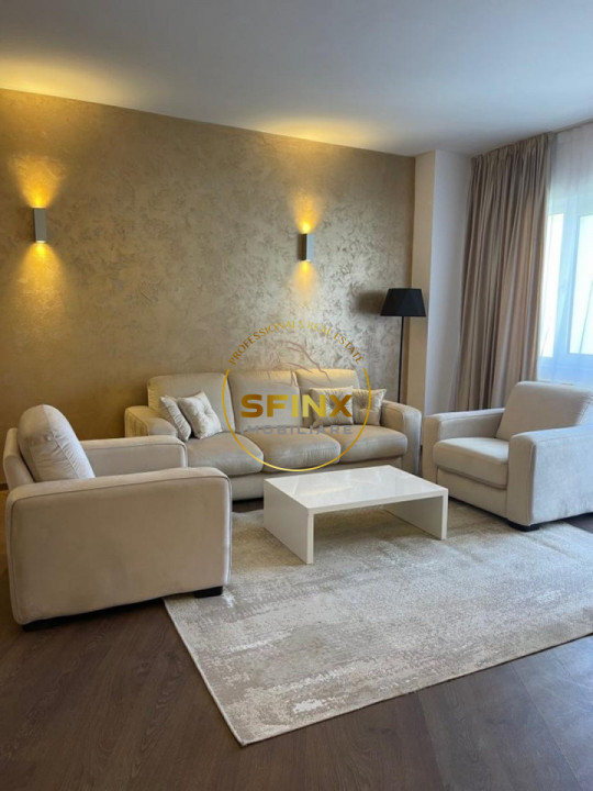 Herastrau, view to pool and park, for rent, 3 room furnished apartment, garage