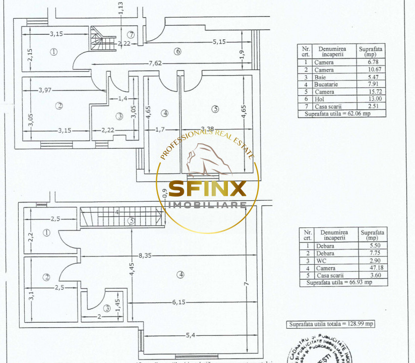 Apartament 4 camere cu scara interioara si garaj zona centrala