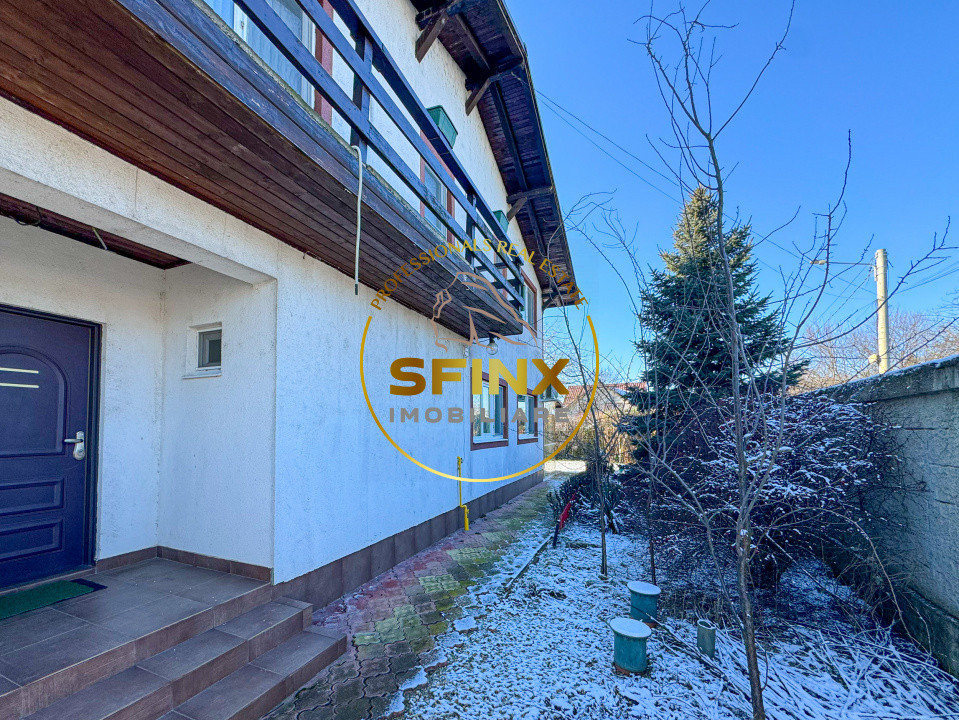 Vilă cochetă cu livadă| Balotesti| curte 562 mp| garaj 4 mașini | mobilată