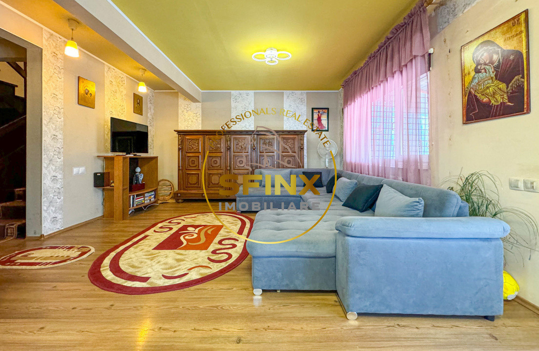 Vilă cochetă cu livadă| Balotesti| curte 562 mp| garaj 4 mașini | mobilată