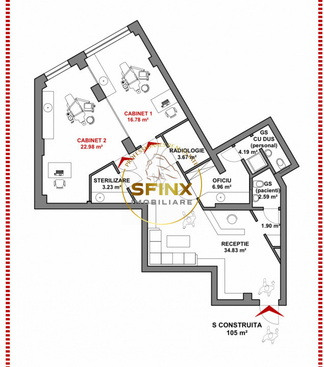 Clinica stomatologica | la cheie | 2 unituri dentare | Sos Nordului