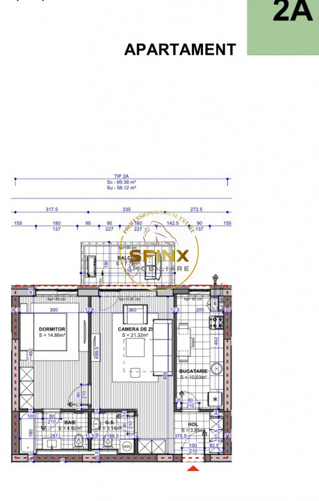 Apartament 2 camere | 58 mp | 2 parcări | Tunari – Complex Sun Light