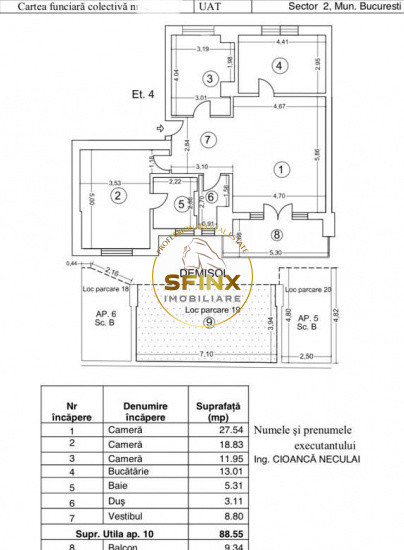 3 camere Floresca/ Verdi/ centrala/parcare/ bloc 2009/ pet friendly
