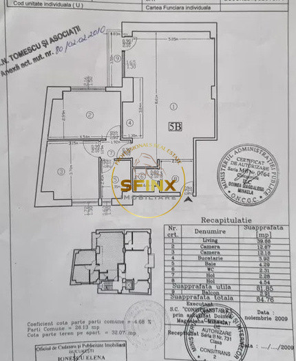 Apartament 3 camere/ Polona/  bloc 2010/ 2 bai/ centrala gaz/ parcare