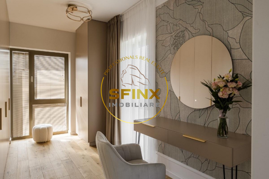Baneasa, residential compound, 5 room brand new villa, first rental, 2 parking
