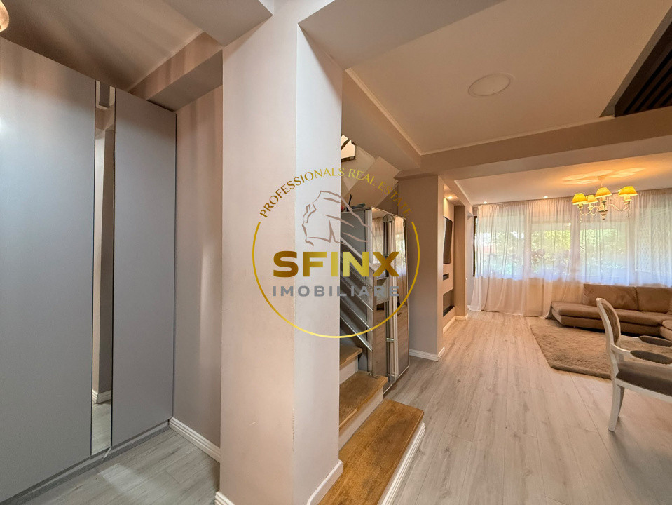 Domus Stil | Vilă P+1+M | 139,97 mp utili | Curte + piscină | 2 parcări | Mobila